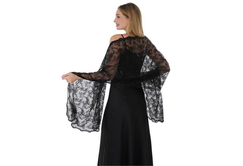 Refttenw Modeschal Stola für Abendkleid, Dünner Schal Damen, Exquisite Bestickt Glitzer, 60 x 190 cm von Refttenw