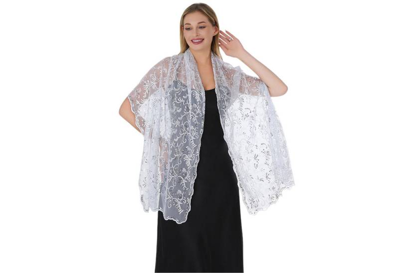 Refttenw Modeschal Stola für Abendkleid, Dünner Schal Damen, Exquisite Bestickt Glitzer, 60 x 190 cm von Refttenw
