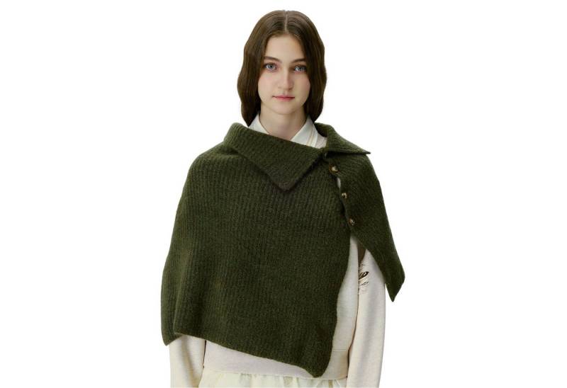 Refttenw Modeschal Weicher Strick Umhang Winterschal- Warme Basics mit Seitlichen Knöpfen von Refttenw