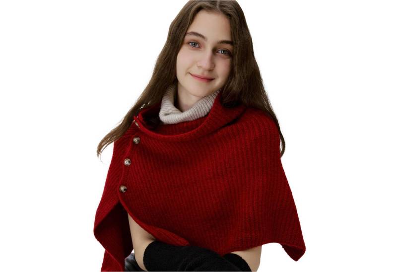 Refttenw Modeschal Weicher Strick Umhang Winterschal- Warme Basics mit Seitlichen Knöpfen von Refttenw