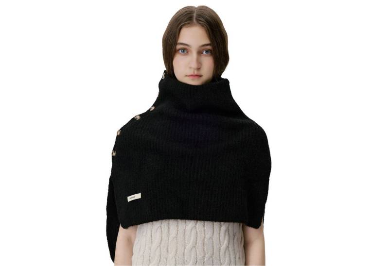 Refttenw Modeschal Weicher Strick Umhang Winterschal- Warme Basics mit Seitlichen Knöpfen von Refttenw