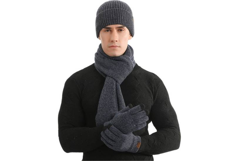 Refttenw Mütze & Schal 3 in 1 Mütze Schal Handschuh Set Für Herren Damen Weiche Warme Gestrickt Winter Strickmütze, Schal & Handschuh-Sets Refttenw Mütze & Schal 3 in 1 Mütze Schal Handschuh Set Für Herren Damen Weiche Warme Gestrickt Winter Strickmütze, Schal & Handschuh-Sets von Refttenw