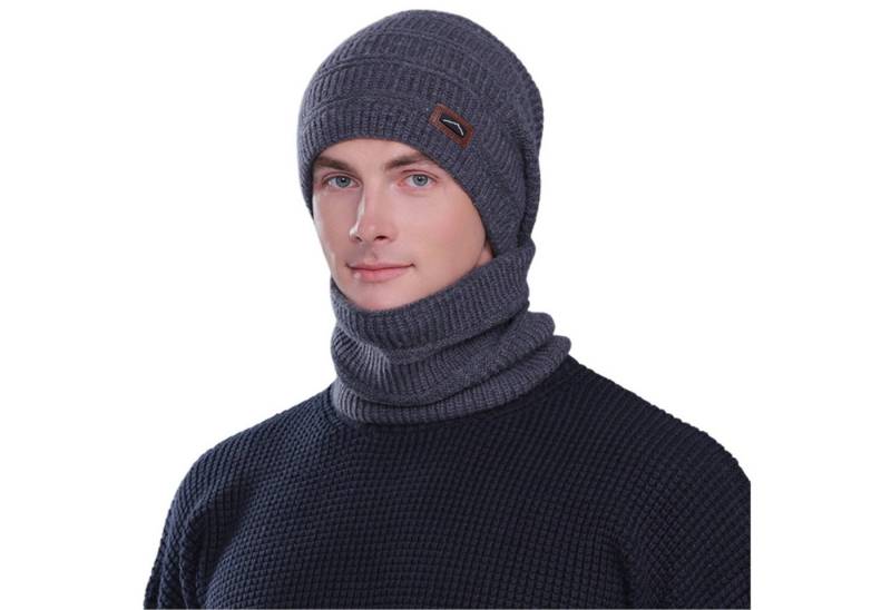 Refttenw Mütze & Schal Plüschfutter Wintermütze & Winterschal 2-teiliges für Damen und Herren von Refttenw