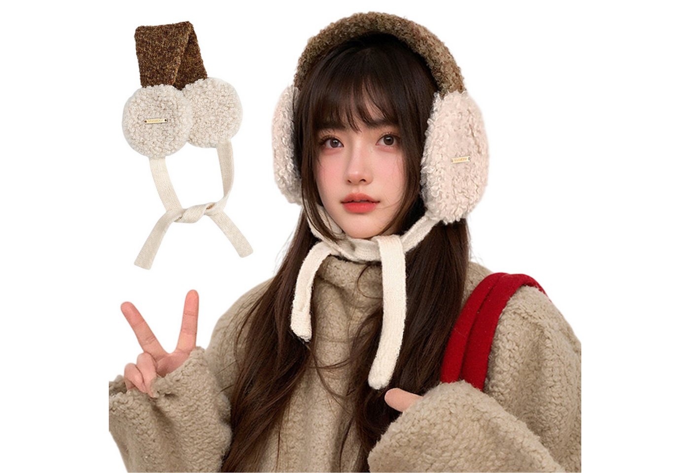 Refttenw Ohrenwärmer Damen Weiche Ohrenschützer ohne Bügel- Warme Kälteschutz& Anschmiegsam Leicht & faltbar von Refttenw