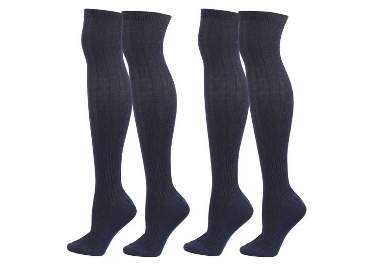 Refttenw Overknees 2 Paar Damen Winter Warme Overknees, Hohe Socken Kniestrümpfe von Refttenw