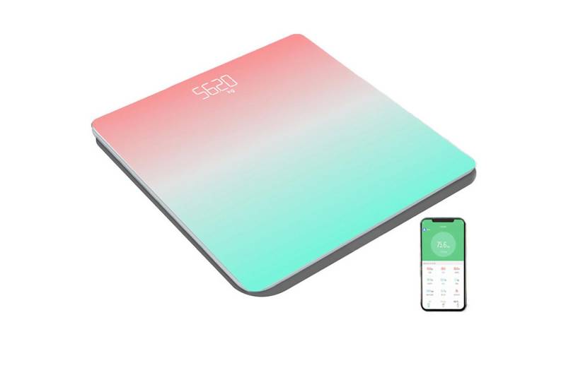 Refttenw Personenwaage Personen Digitalwaage,Digitale Körperwaage mit Bluetooth-Funktion, LCD-Display mit großen Zahlen von Refttenw