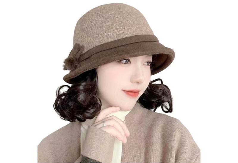 Refttenw Plüschmütze Verstellbare Damen-Hutperücke, einteilig, plus Samthut von Refttenw