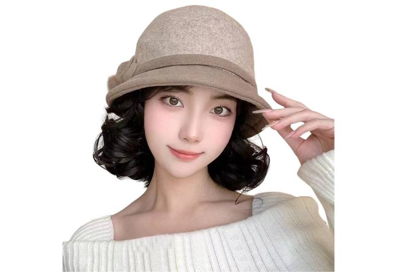 Refttenw Plüschmütze Verstellbare Damen-Hutperücke, einteilig, plus Samthut von Refttenw