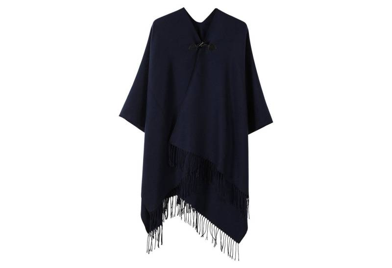 Refttenw Poncho Damen Warm Elegant Poncho,Cardigans Pullover,Mit Quasten,Knöpfen von Refttenw