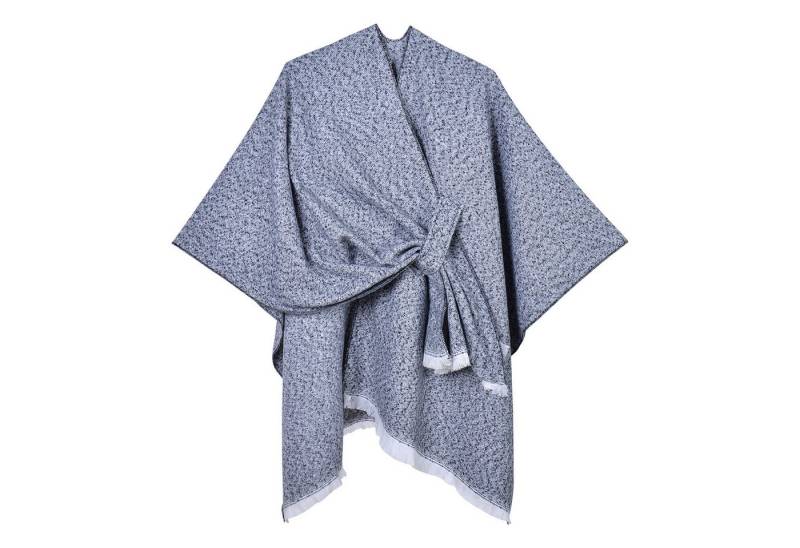 Refttenw Poncho Diagonal gebundener Schlitzumhang mit Quasten,Poncho Damen Winter von Refttenw