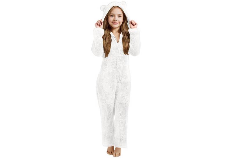 Refttenw Pyjama Damen Winter Einteiler Pyjama,Warm Plüsch Schlafanzug,Schlafoverall von Refttenw