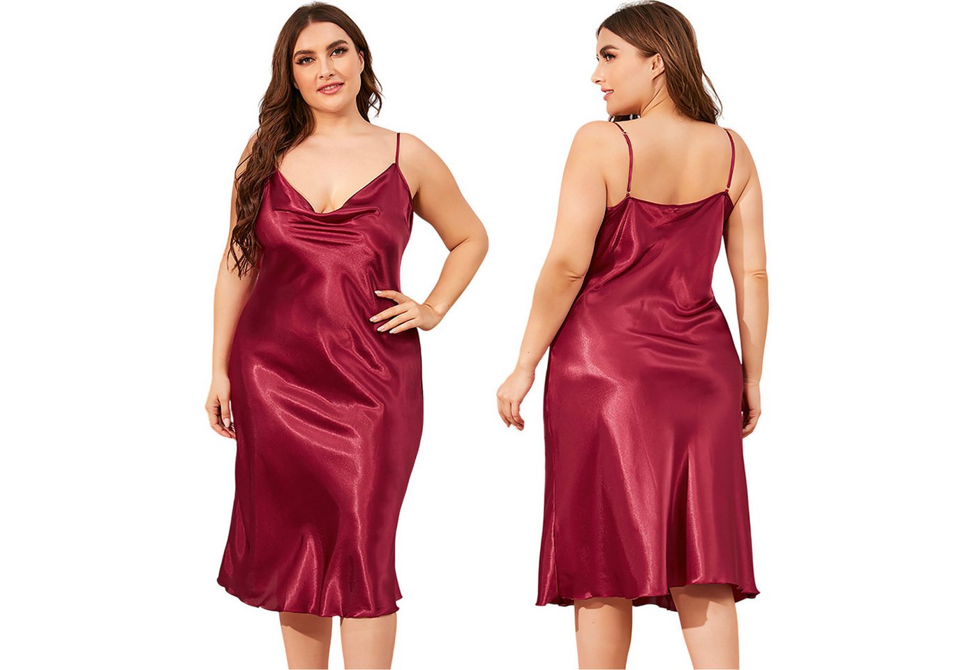 Refttenw Pyjama Nachthemd für Damen in großen Größen,Einstellbar Nachtkleid,Unterkleid von Refttenw