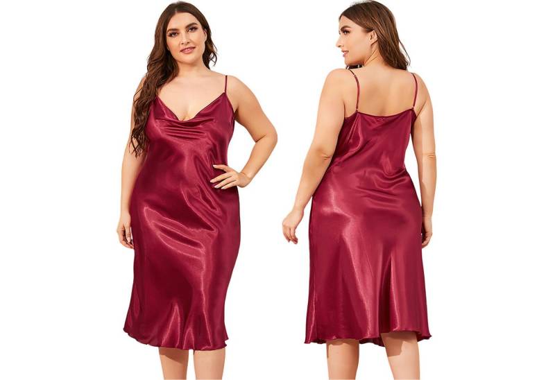 Refttenw Pyjama Nachthemd für Damen in großen Größen,Einstellbar Nachtkleid,Unterkleid von Refttenw