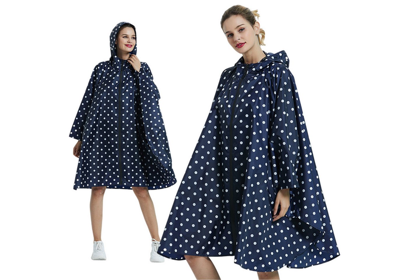 Refttenw Regenjacke Regen Poncho Jacke Mantel,Regencape mit Kapuze,Seitentaschen von Refttenw