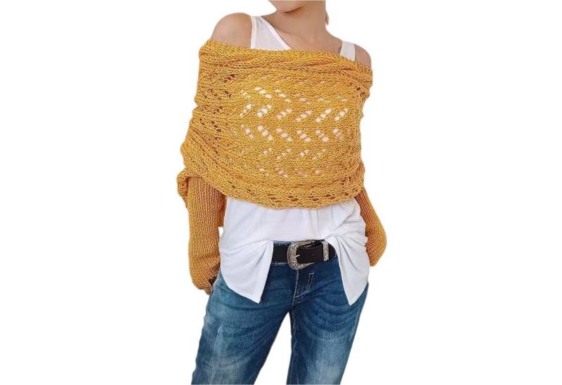 Refttenw Schal mit Ärmeln Damen WickelPullover Schal mit Ärmeln für Herbst und Winter von Refttenw