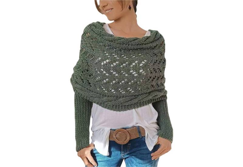 Refttenw Schal mit Ärmeln Damen WickelPullover Schal mit Ärmeln für Herbst und Winter von Refttenw