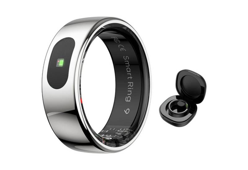 Refttenw Smart Ring Herren Damen Smartring Fitness Tracker Schlafmonitor, Mit Ladefach, 5ATM Wasserdichter Gesundheitsring von Refttenw