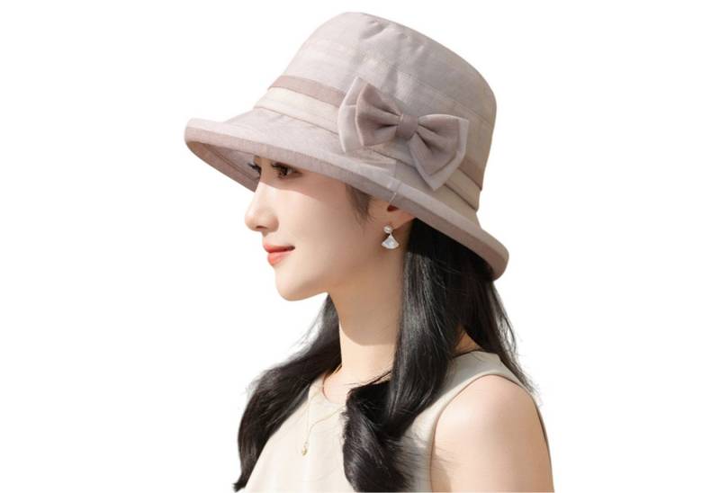 Refttenw Sonnenhut Damen Sommerhut,Faltbarer Bowknot hut,Anglerhut,Atmungsaktiv von Refttenw