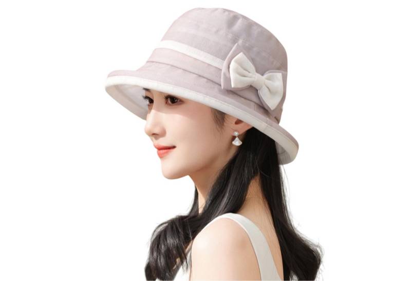 Refttenw Sonnenhut Damen Sommerhut,Faltbarer Bowknot hut,Anglerhut,Atmungsaktiv von Refttenw