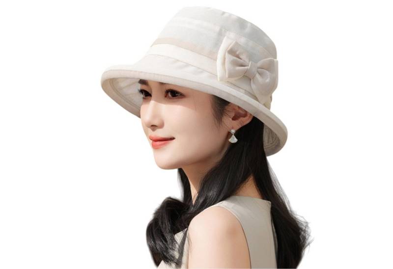 Refttenw Sonnenhut Damen Sommerhut,Faltbarer Bowknot hut,Anglerhut,Atmungsaktiv von Refttenw