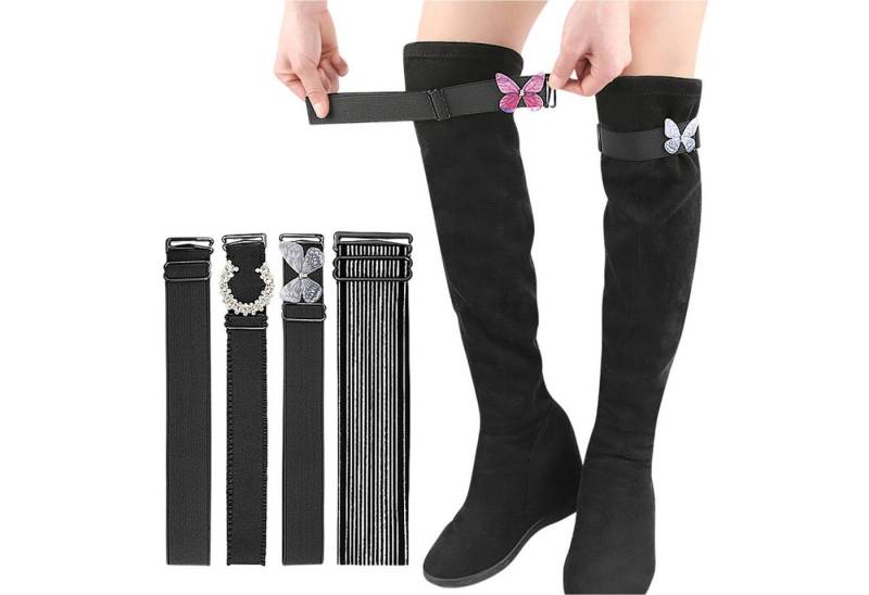 Refttenw Stretchgürtel 5 Paar Verstellbare Stiefelriemen Anti-Rutsch Elastische Stiefelgurte von Refttenw