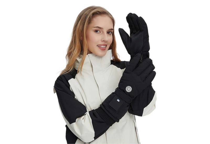 Refttenw Strickhandschuhe Beheizbare Handschuhe,Winddicht Winterhandschuhe,wasserabweisend 3 Temperatureinstellungen von Refttenw