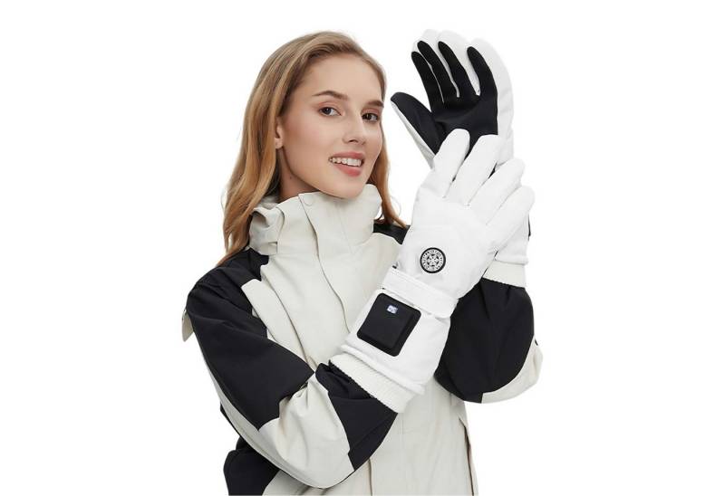 Refttenw Strickhandschuhe Beheizbare Handschuhe,Winddicht Winterhandschuhe,wasserabweisend 3 Temperatureinstellungen von Refttenw