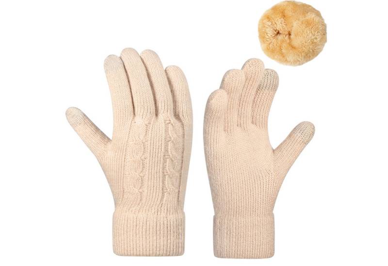 Refttenw Strickhandschuhe Damen Winterhandschuhe mit Fleecefutter, Touchscreen-Design von Refttenw
