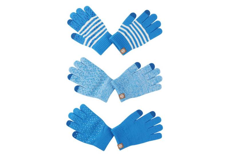 Refttenw Strickhandschuhe Kinder 3 Paar Handschuhe Touchscreen Wärmend mit Anti-Rutsch Pünktchen (3-St) für Jungen & Mädchen von Refttenw