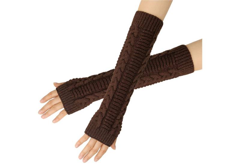 Refttenw Strickhandschuhe Lange Armstulpen Fingerlose Handschuhe Winter Warme Damen Gestrickte Armstulpen von Refttenw