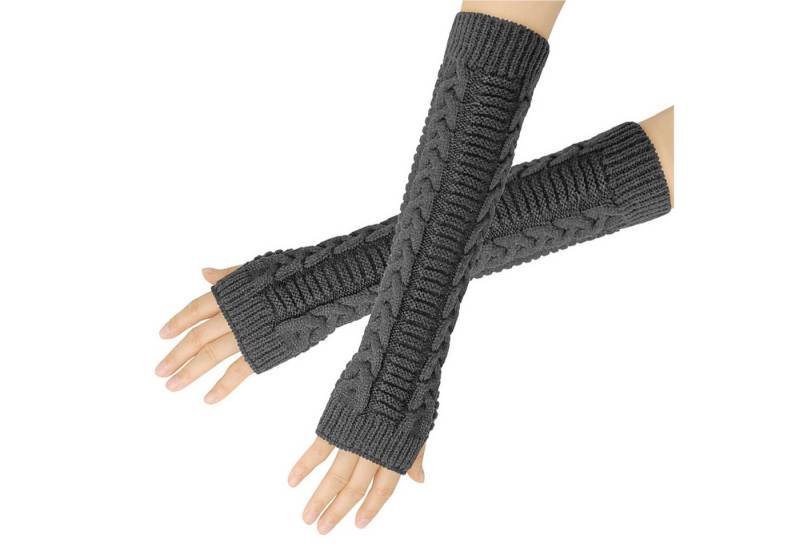 Refttenw Strickhandschuhe Lange Armstulpen Fingerlose Handschuhe Winter Warme Damen Gestrickte Armstulpen von Refttenw