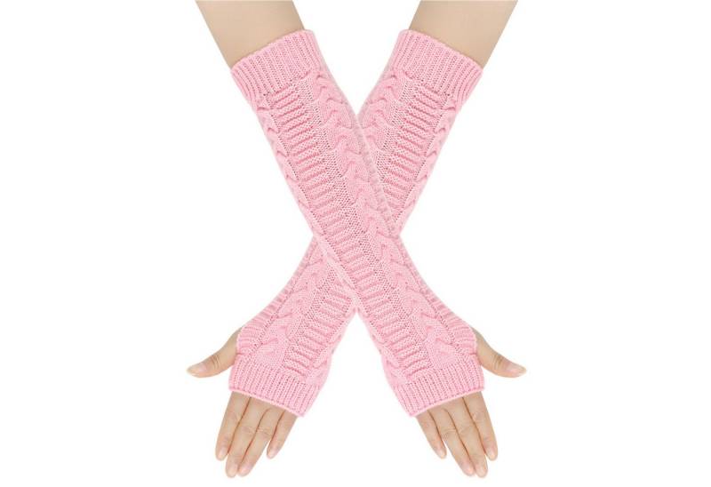 Refttenw Strickhandschuhe Lange Armstulpen Fingerlose Handschuhe Winter Warme Damen Gestrickte Armstulpen von Refttenw