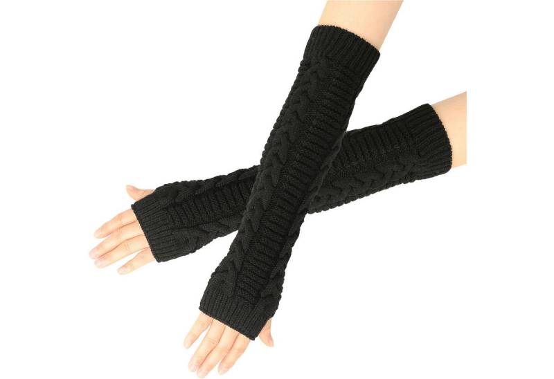Refttenw Strickhandschuhe Lange Armstulpen Fingerlose Handschuhe Winter Warme Damen Gestrickte Armstulpen von Refttenw