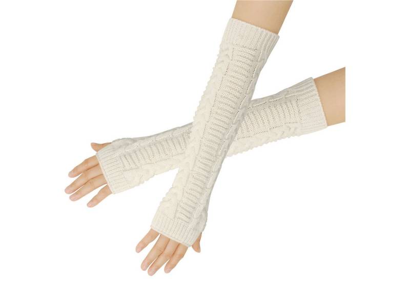 Refttenw Strickhandschuhe Lange Armstulpen Fingerlose Handschuhe Winter Warme Damen Gestrickte Armstulpen von Refttenw