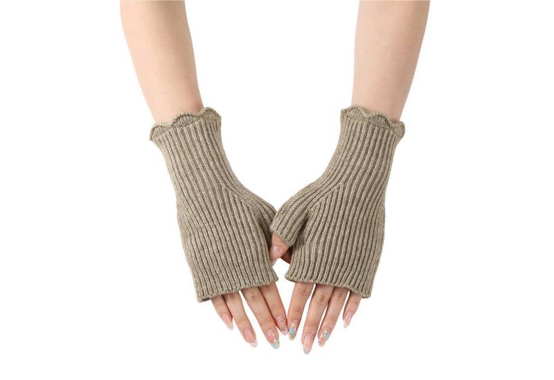 Refttenw Strickhandschuhe Strick-Fingerhandschuhe,Halb-Finger-Handschuhe,Elastische,Wärme von Refttenw