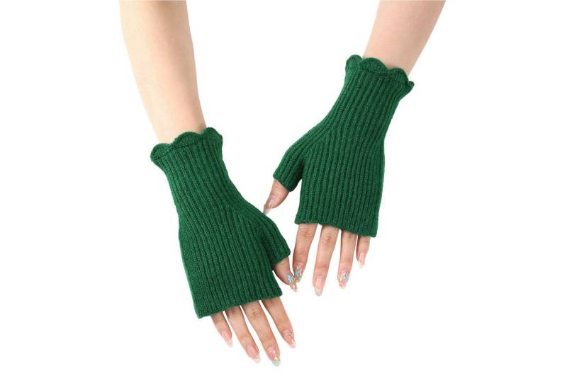 Refttenw Strickhandschuhe Strick-Fingerhandschuhe,Halb-Finger-Handschuhe,Elastische,Wärme von Refttenw