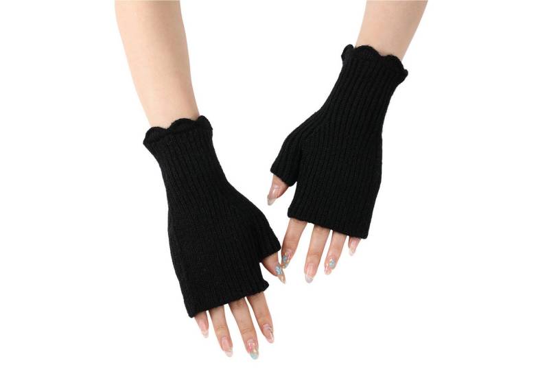 Refttenw Strickhandschuhe Strick-Fingerhandschuhe,Halb-Finger-Handschuhe,Elastische,Wärme von Refttenw