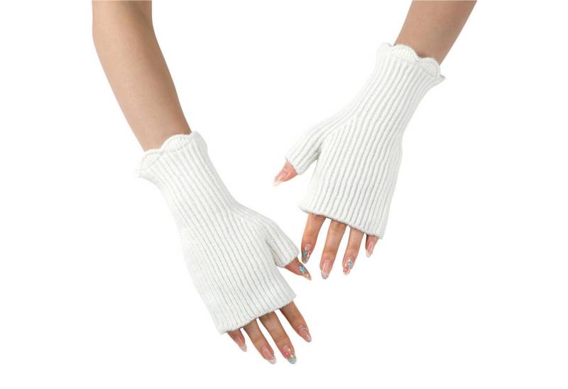 Refttenw Strickhandschuhe Strick-Fingerhandschuhe,Halb-Finger-Handschuhe,Elastische,Wärme von Refttenw