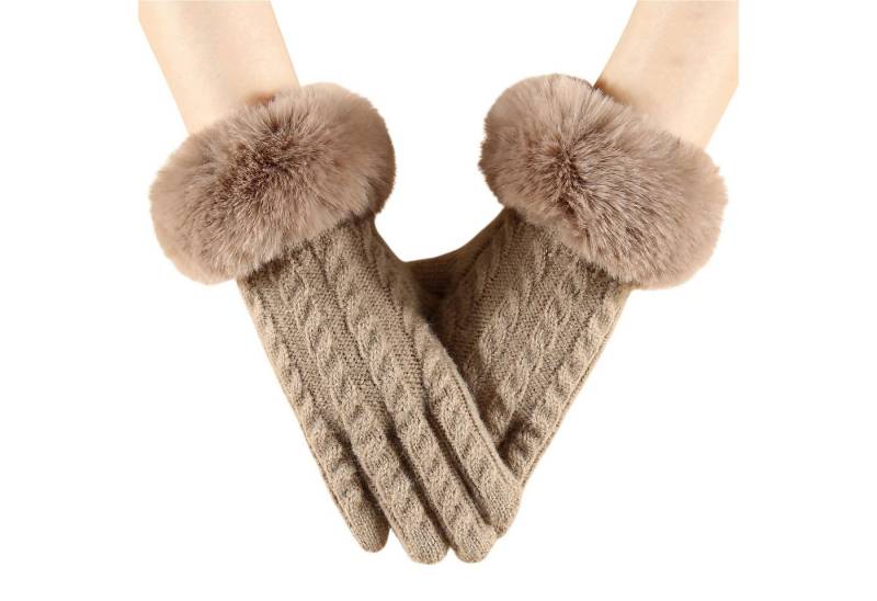 Refttenw Strickhandschuhe Thermo Winterhandschuhe Damen,Touchscreen Handschuhe,Fahrradhandschuhe von Refttenw
