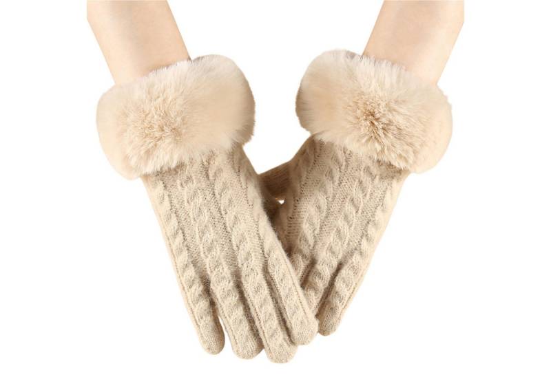 Refttenw Strickhandschuhe Thermo Winterhandschuhe Damen,Touchscreen Handschuhe,Fahrradhandschuhe von Refttenw