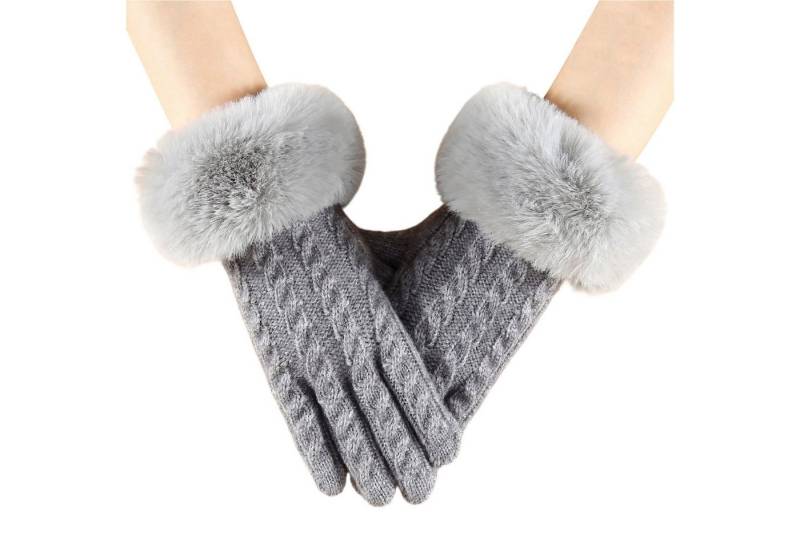 Refttenw Strickhandschuhe Thermo Winterhandschuhe Damen,Touchscreen Handschuhe,Fahrradhandschuhe von Refttenw