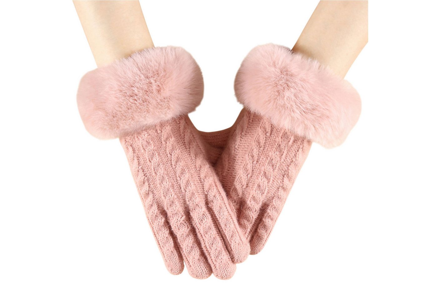 Refttenw Strickhandschuhe Thermo Winterhandschuhe Damen,Touchscreen Handschuhe,Fahrradhandschuhe von Refttenw