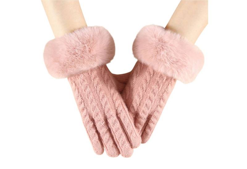 Refttenw Strickhandschuhe Thermo Winterhandschuhe Damen,Touchscreen Handschuhe,Fahrradhandschuhe von Refttenw