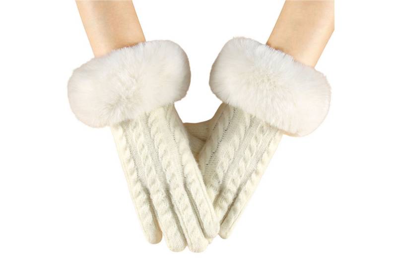 Refttenw Strickhandschuhe Thermo Winterhandschuhe Damen,Touchscreen Handschuhe,Fahrradhandschuhe von Refttenw