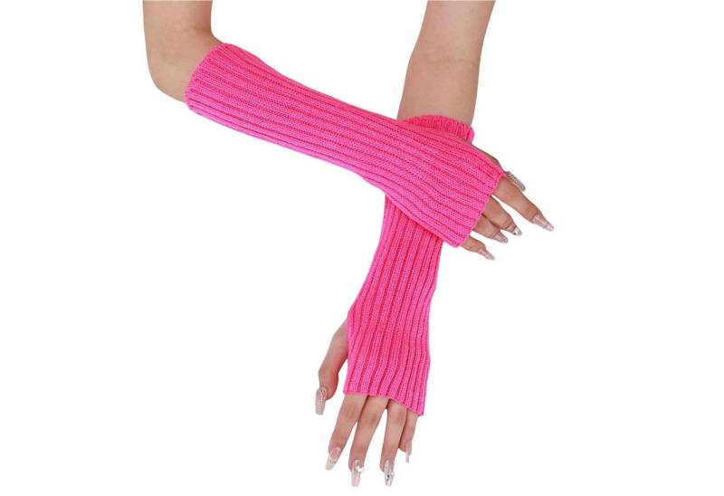 Refttenw Strickhandschuhe 2 Paar Lange Handstulpen Gestrickte Handschuhe für Damen, Fingerlose (Set) Handwärmer mit Daumenloch von Refttenw