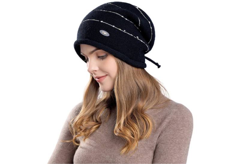 Refttenw Strickmütze Verstellbare Beanie-Mütze, Skimütze, lockere Mütze von Refttenw