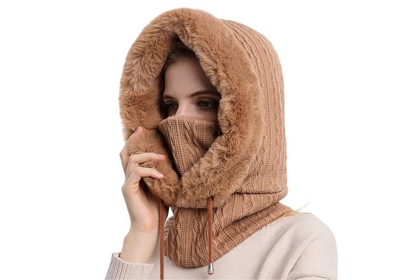 Refttenw Sturmhaube 3-in-1 Wintermütze,Radfahren Mütze Schal,Winddicht Warm Gesichtshaube von Refttenw