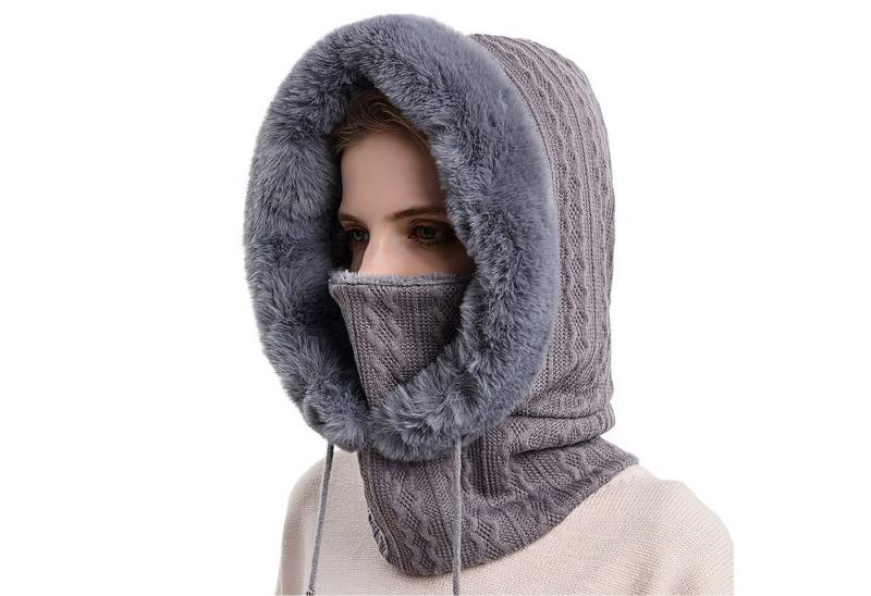 Refttenw Sturmhaube 3-in-1 Wintermütze,Radfahren Mütze Schal,Winddicht Warm Gesichtshaube von Refttenw