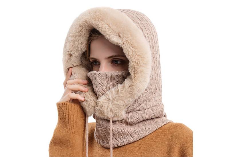 Refttenw Sturmhaube 3-in-1 Wintermütze,Radfahren Mütze Schal,Winddicht Warm Gesichtshaube von Refttenw