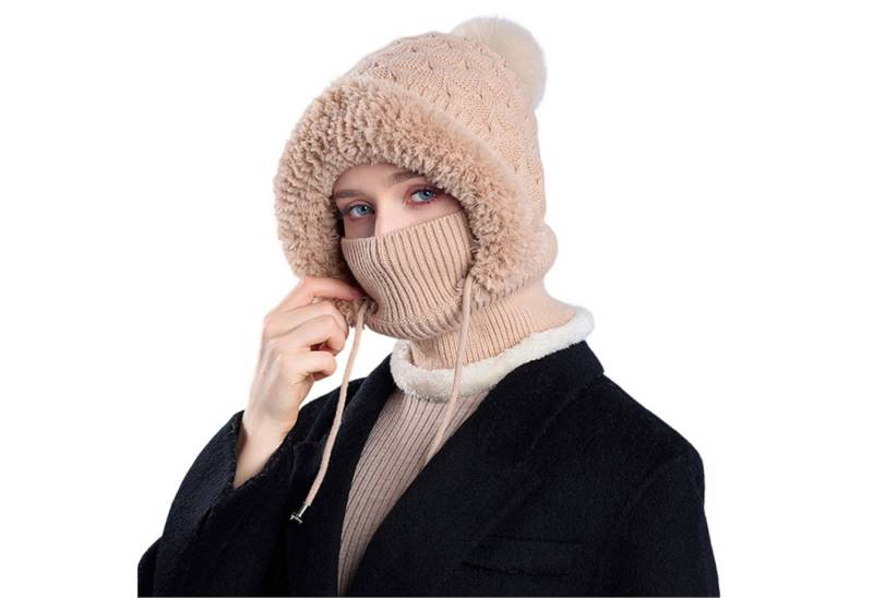 Refttenw Sturmhaube Damen Wintermütze mit Schal und Gesichtsmaske,Warm Gefütterte von Refttenw